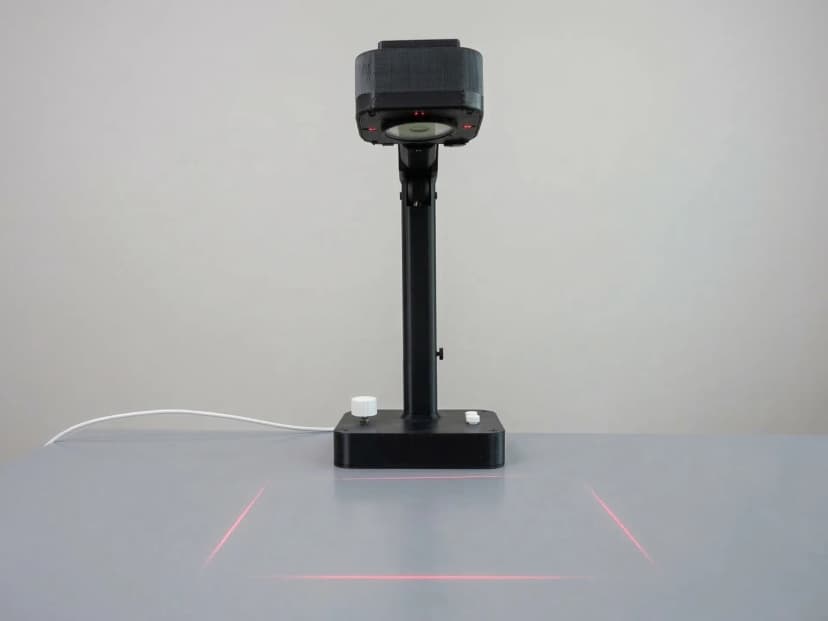 AI-Enabled Overhead Document Scanner with Laser Alignment